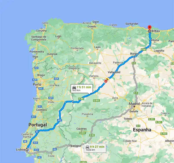 Lisbon to Bilbao