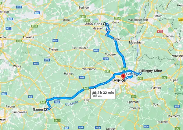 Namur to Liege